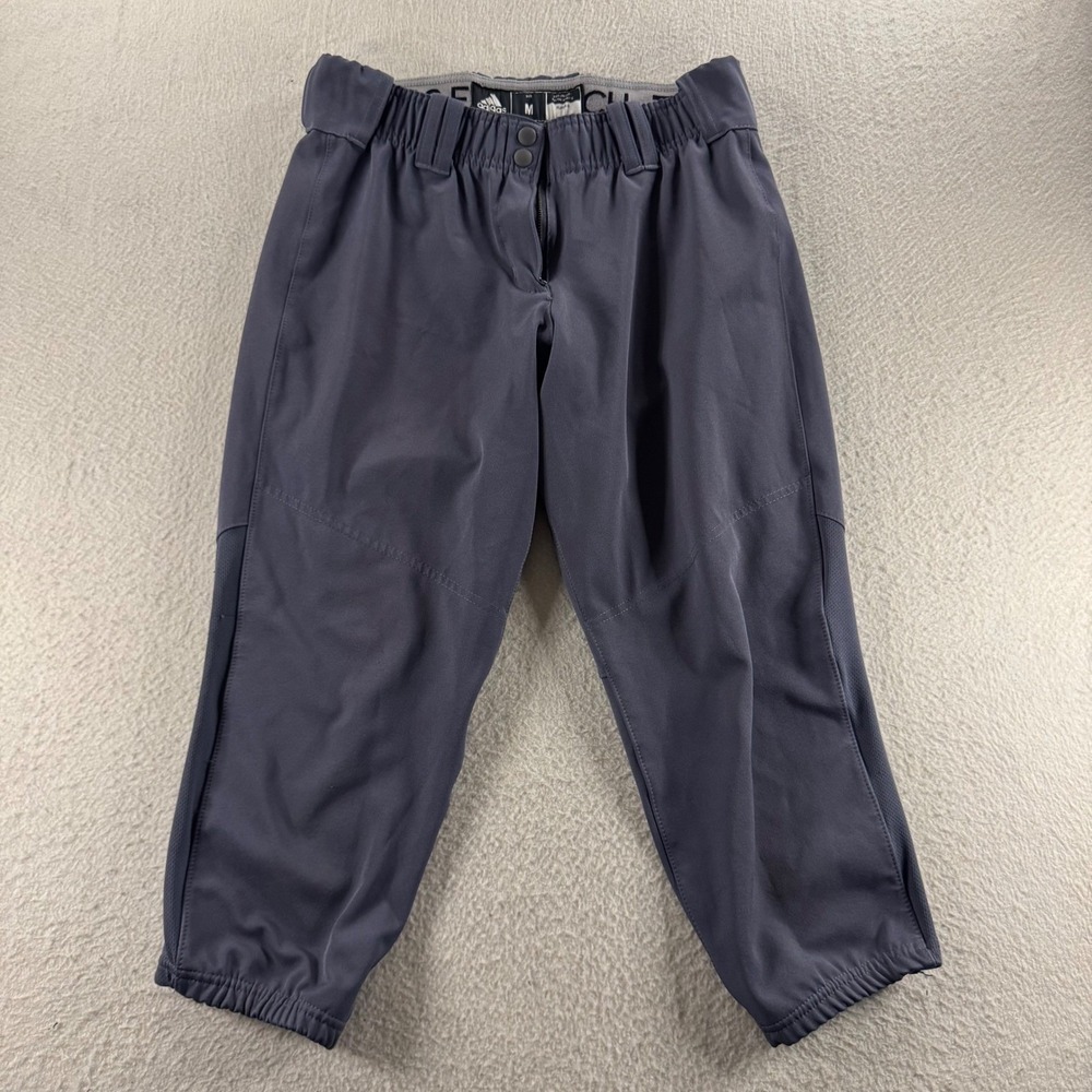 Adidas Softball Pants Womens Medium Gray Good Cropped Mesh Panels Athletic‎